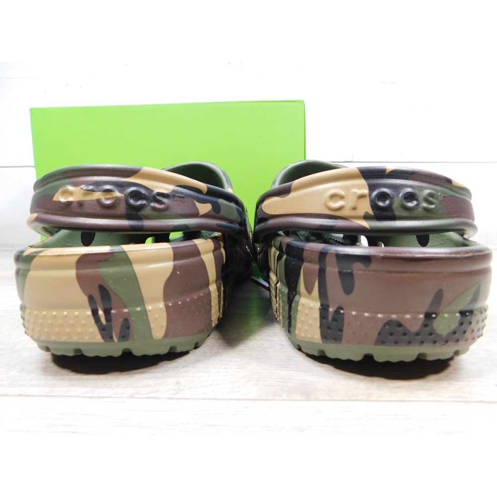 Crocs Classic Camo Clog Army Green Multi Shoes Boys Kid Size J6 Womens 8 Slip On - Picture 5 of 9